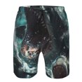 thumbnail image 3 of Fuzoiu Wave Ocean Animal Shark Print Men's Beach Shorts,Men's Swim Trunks,Quick Dry Board Shorts with Pockets,Men's Bathing Suits for Surfing, Running, and Casual Wear-Small, 3 of 6