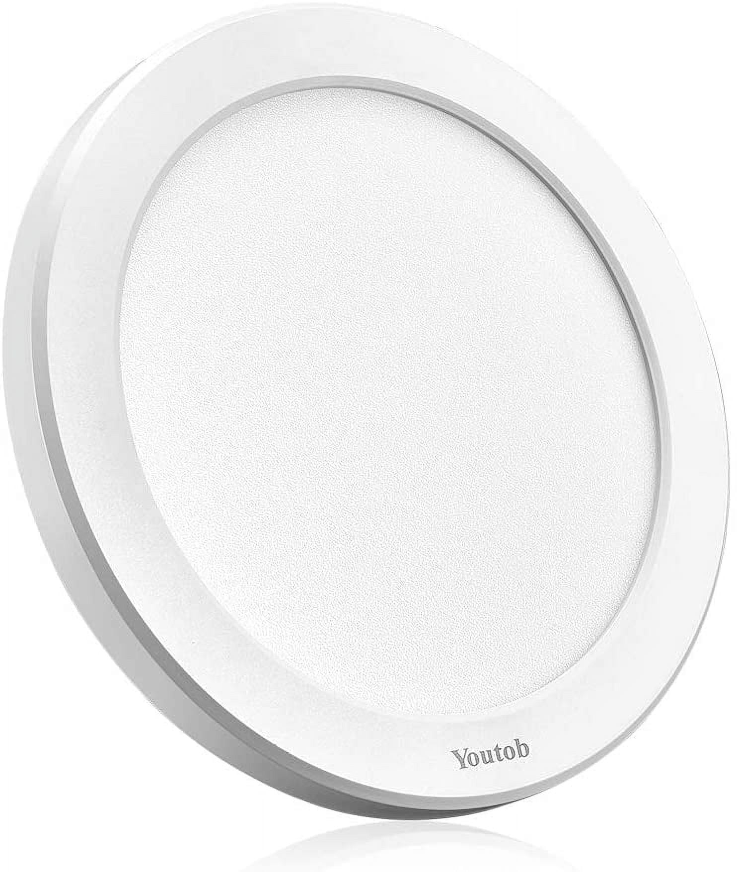 Youtob LED Ceiling Light Flush Mount with Adjustable 3 Colors, 15W 1500lm Round Lighting Fixture for Kitchens, Closets, Hallways, Stairwells, Bedrooms(3000k/4000k/5000k Available) (White)