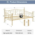 thumbnail image 5 of VECELO Twin Size Metal Daybed with Headboard, Metal Slats Support/Easy Assembly, No Box Spring Needed, Gold, 5 of 7