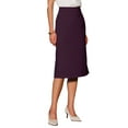 thumbnail image 4 of INSPIRE CHIC Stylish Women's Pencil Skirt with High Waist and Split Back for Work and Casual Wear L Purple, 4 of 5