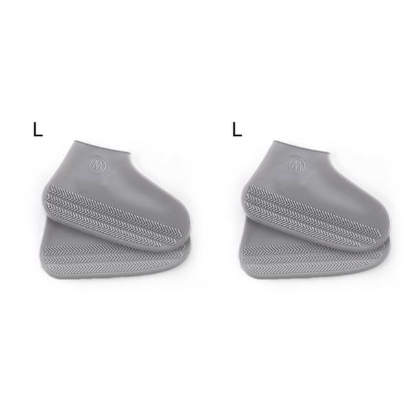 Injueey Cubierta de zapatos Protector de zapatos impermeable de silicona Cubrezapatos antideslizantes resistentes al desgaste, gris, L Gris L 2piezas Injueey CBP177694