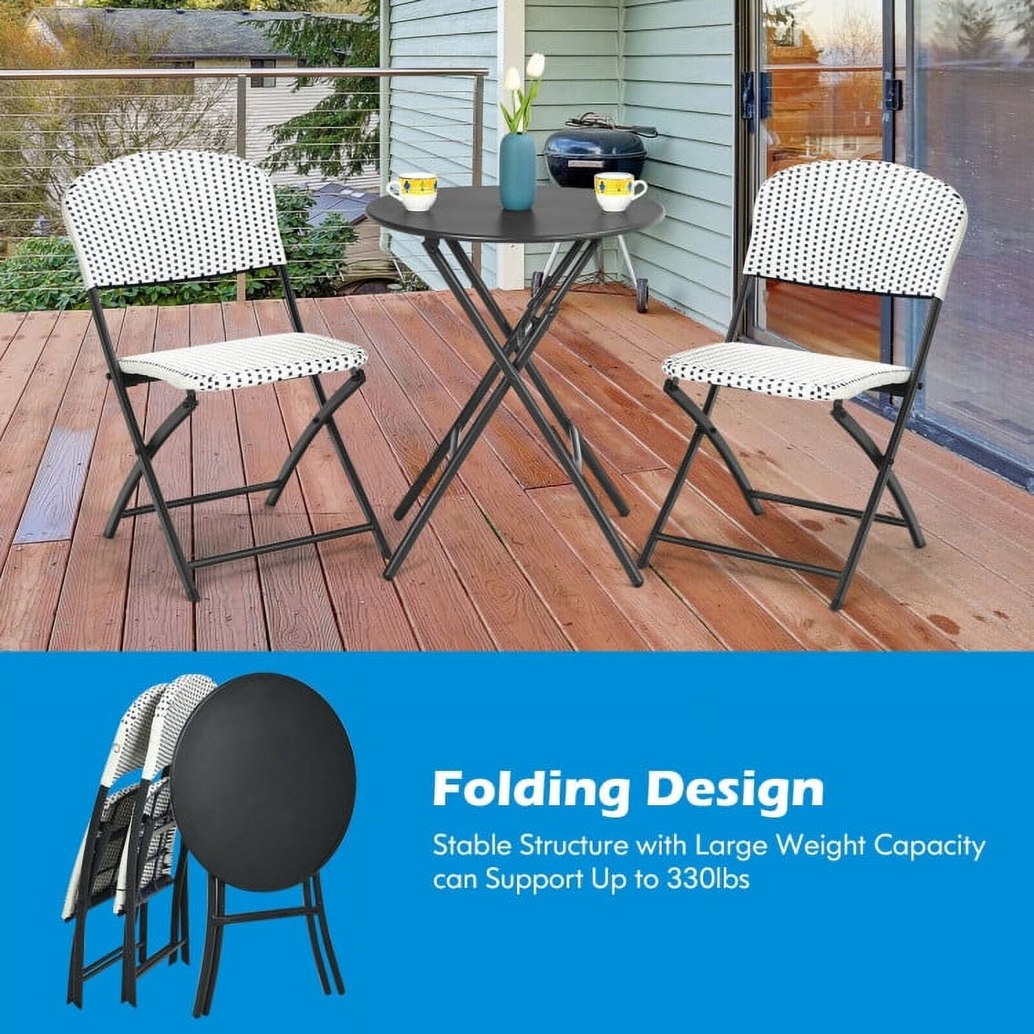 Aimee Lii 3 Pieces Patio Rattan Bistro Set with Round Dining Table, Outdoor Patio Furniture Sets Aimee Lii 3 Pieces Patio Rattan Bistro Set with Round Dining Table, Outdoor Patio Furniture Sets