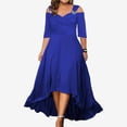 thumbnail image 2 of Women's Solid Long Sleeve Knit Split Dress Ladies Bodycon Pullover Party Clubwaer Dresses Clothing Plus Size, 2 of 5