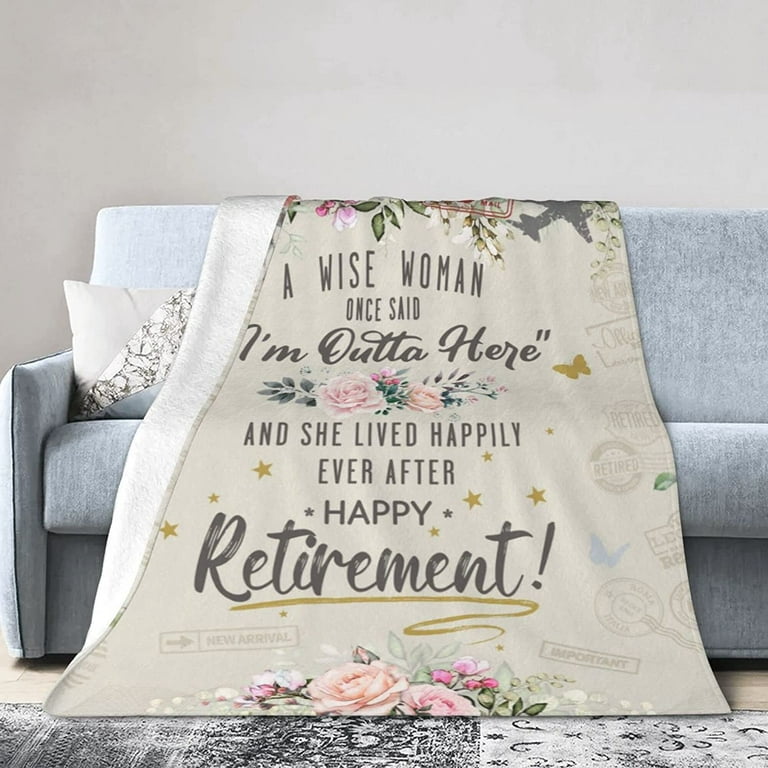 Retirement Gifts for Women- Funny Retirement Blanket Retired Throw