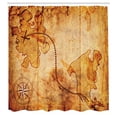 thumbnail image 3 of Ambesonne Vintage Shower Curtain, Treasure Map Compass, 69"Wx84"L, Tan, 3 of 5