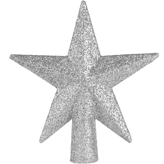 Ornativity Glitter Star Tree Topper - Christmas Mini Silver Decorative Holiday Bethlehem Star Ornament