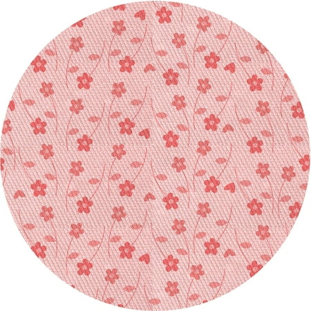 

Ahgly Company Indoor Round Patterned Light Red Pink Area Rugs 7 Round