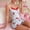 Beige, variant on Helii Women's Cherry Print Pajama Set Lace Trim Spaghetti Strap Cami Top and Shorts Soft Stretchy Sleepwear 2 Piece Lounge Sets for Summer Sleeping Home Vacation