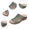 thumbnail image 4 of Rokment Women's Orthopedic Wedges Arch Support Slip on Dress Sandals Comfortable Fashion Casual Leather Platform Walking Slides Slippers for Beach Summer AG Size 6, 4 of 6