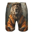 thumbnail image 3 of Balery Jungle Meditating Lion Traje de Baño Estilo Hawaiano para Hombre, Shorts de Secado Rápido con Bolsillos-3X-Large, 3 of 6