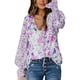 thumbnail image 1 of Blusa con mangas farol, blusa para mujer, blusa holgada con mangas farol y botones florales, blusa con botones florales, respuesta rápida, 1 of 6
