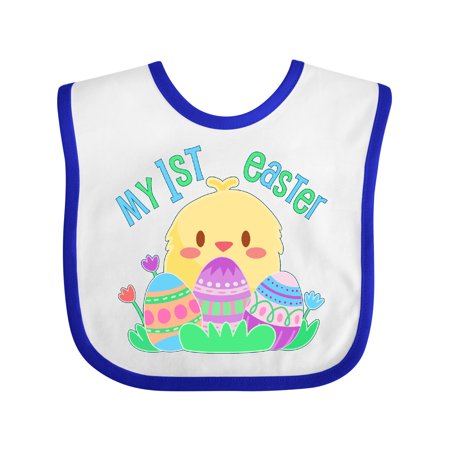 

Inktastic My First Easter- Cute Chick and Eggs Gift Baby Boy or Baby Girl Bib