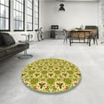 thumbnail image 4 of Ahgly Company Machine Washable Indoor Rectangle Transitional Dark Yellow Green Area Rugs, 4' x 6', 4 of 7