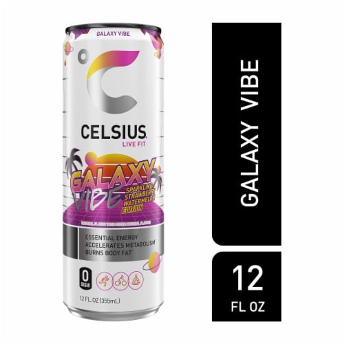 Pack of 2 - CELSIUS Sparkling Galaxy Vibe Energy Drink Can 12 fl oz