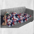 thumbnail image 6 of Abstract Soft Flannel Fleece Throw Blanket, Geometric Grunge Bold Stripes with Brushstrokes Motif, Cozy Plush for Indoor and Outdoor Use, 70" x 90", Violet Blue White, by Ambesonne, 6 of 6