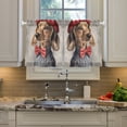 thumbnail image 2 of Yayeee Kitchen Curtains Tier Pair Light Filtering 27"x24" Rod Pocket Short Cafe Window Panel, Gray Dog Artist, 2 of 7