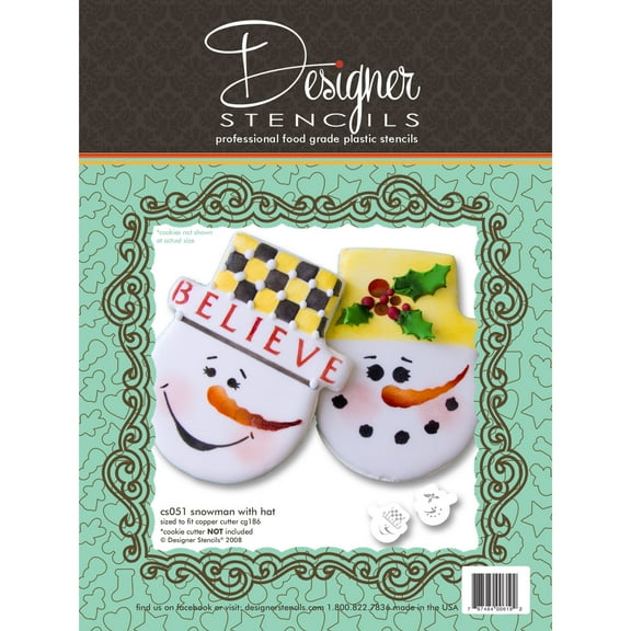 Snowman Face Cookie Stencil Set (no cutter) by Designer Stencils