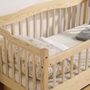 Pine Toddler Bed with Safety Side Rails & Bottom Drawer, Timeless Design for Nursery/Kids Bedroom