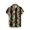thumbnail image 6 of Erwazi Men's Hawaii Printed Cotton Linen Shirt Short Sleeve Collared Button Down Casual Shirt with Chest Pocket, 6 of 7
