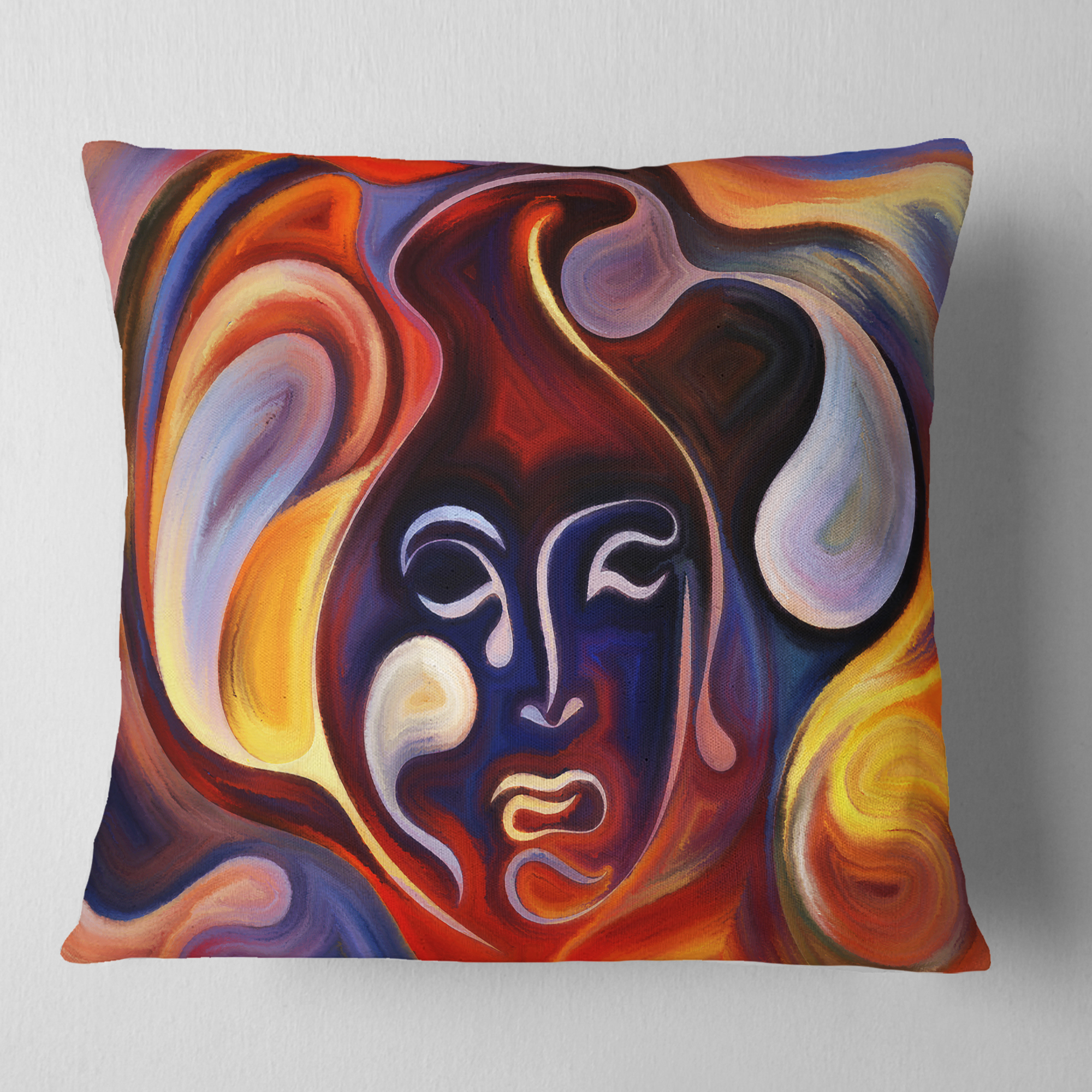 Designart Waves of Thought - Abstract Throw Pillow - 18x18