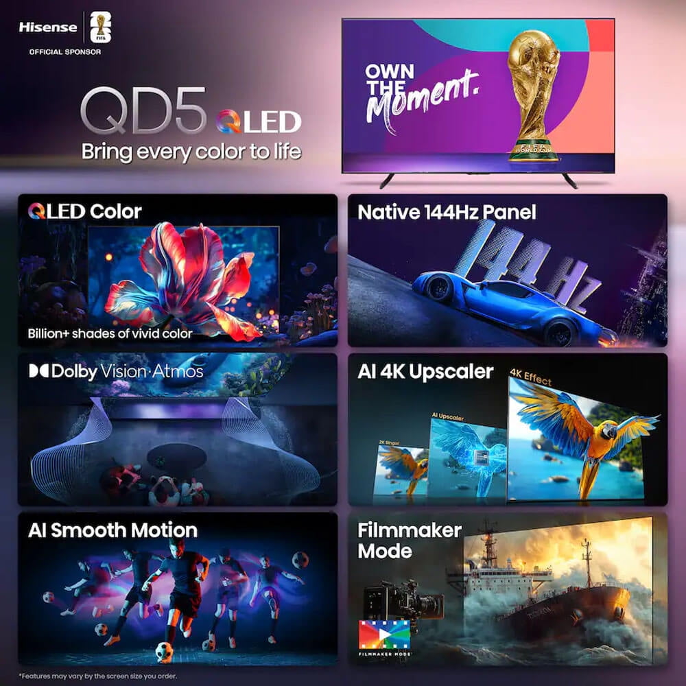 Hisense 98 inch Class QD5 Series 4K UHD QLED Smart Google TV