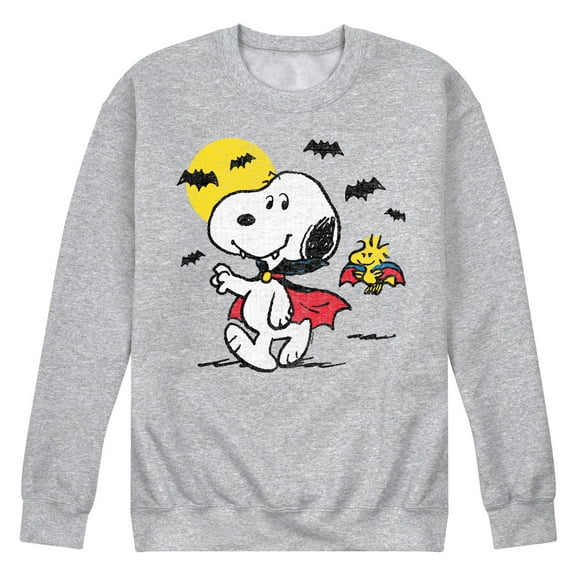 Peanuts - Vampire Snoopy Woodstock - Men's Crew Neck Fleece Pullover