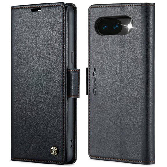 For Google Pixel 9A Wallet Case with Card Holder, RFID Blocking Leather Cover, Secure Magnetic Clasp, Built-in Kickstand, Shockproof Protection for Men & Women