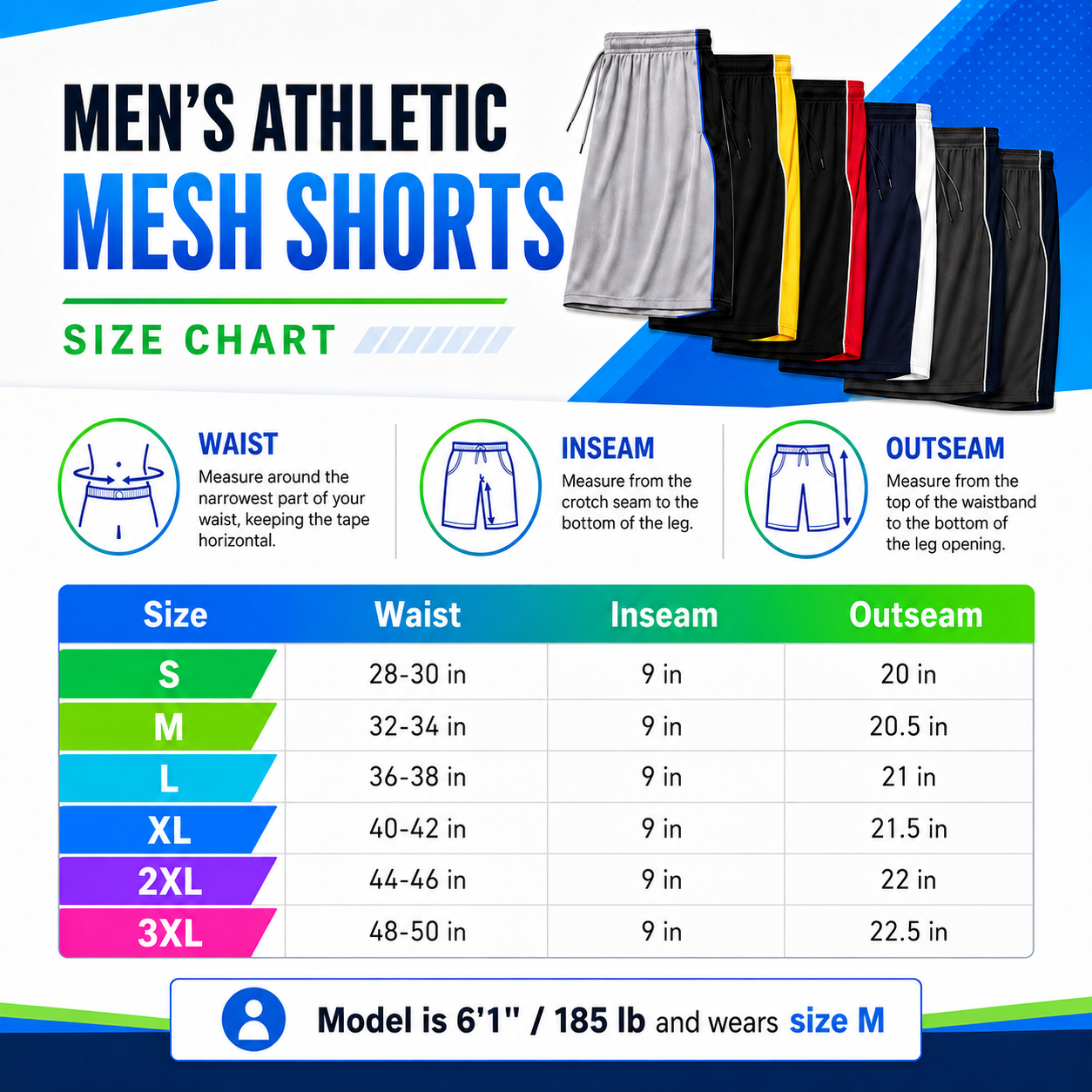 Daresay Men's 5-Pack Athletic Mesh Shorts with Pockets photo 8