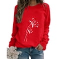 thumbnail image 2 of Baqcunre Crewneck Sweatshirts Print Loose Round Neck Pullover TopsLong Sleeve Workout Shirts Blouse Valentine Day(Red S-XXL),Womens Sweatshirt Womens Tops Valentine'S Day Shirts For Women, 2 of 4