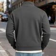 thumbnail image 4 of Mens Quarter Button up Sweatshirt Mock Neck Pullover Long Sleeve Casual Tops Winter Gray 2XL, 4 of 6