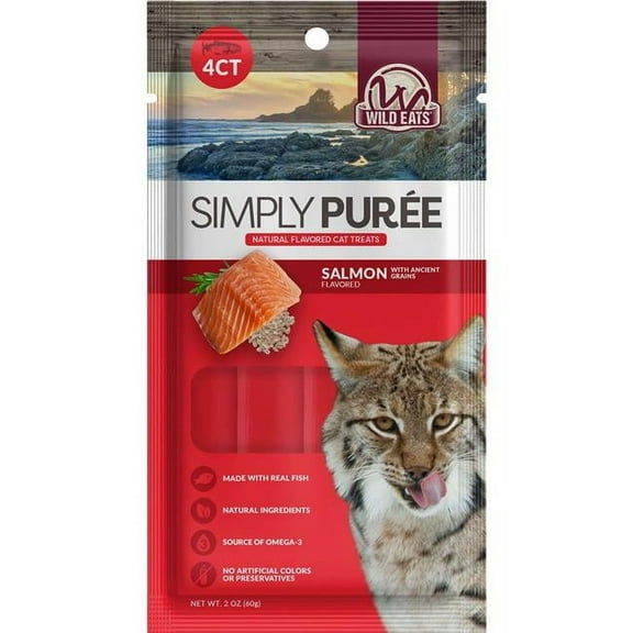 Wild Eats 71160 Cat Puree Treats - Salmon - 4 per Pack