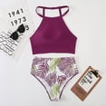 thumbnail image 2 of Bikini de cintura alta con abertura para mujer sexy traje de baño estampado multicolor traje de baño, 2 of 5