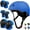 Blue with Protective Gear, variant on Kids Bike Helmet for Toddlers 3-8 Years, Adjustable Lightweight Multi-Sport Protection for Cycling & Skateboarding - Blue