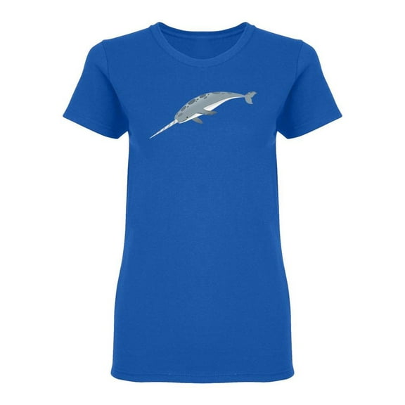 Gray Narwhal Design Shaped Tee Women's -Image by Shutterstock