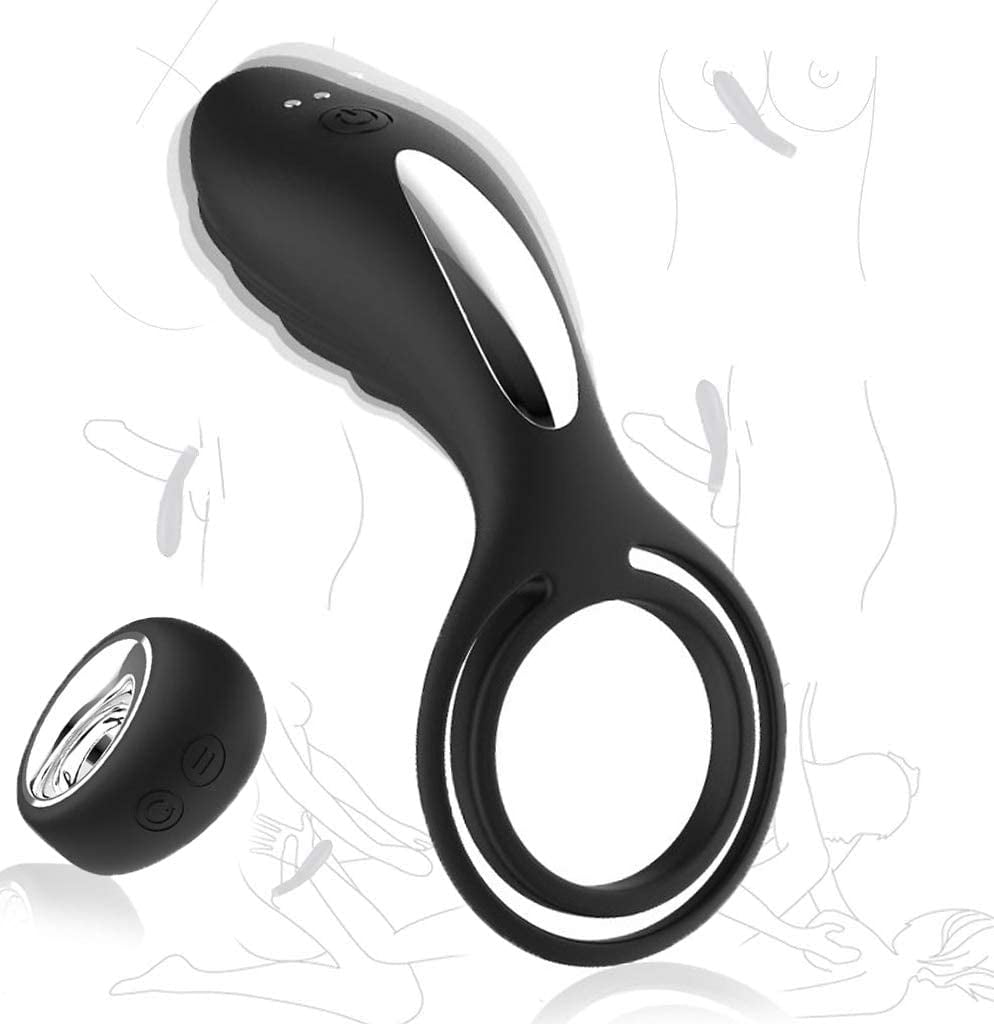 Vibrating Penis Rings Strechy Male Adult Sex Toys for Men Couples Solo Play Cockring Whisper Silent Cock Ring Vibrator for Erection Enhancing Multi Vibration Modes with Remote Control pic
