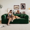 thumbnail image 6 of 78.8" Modular Sectional Sofa with Pillow, Back Support and Armrest, Convertible Floor Sofa Bed with Support Rods, Boneless Sleeper Couch for Living Room,Bedroom, Green, 6 of 9