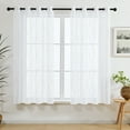 thumbnail image 5 of Deconovo Semi Sheer Curtains for Living Room and Bedroom Window Curtain Panels with Line Pattern 52 x 72 Inch White 2 Panels, 5 of 7