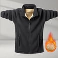 thumbnail image 2 of Levmjia Men's Heavyweight Polar Fleece Jacket Solid Color Zip Up Stand Collar Long Sleeve Coat Plush Lined Warm Outerwear Plus Size M-5XL, 2 of 9