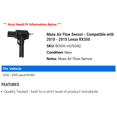 thumbnail image 2 of Mass Air Flow Sensor - Compatible with 2010 - 2015 RX350 2011 2012 2013 2014, 2 of 2