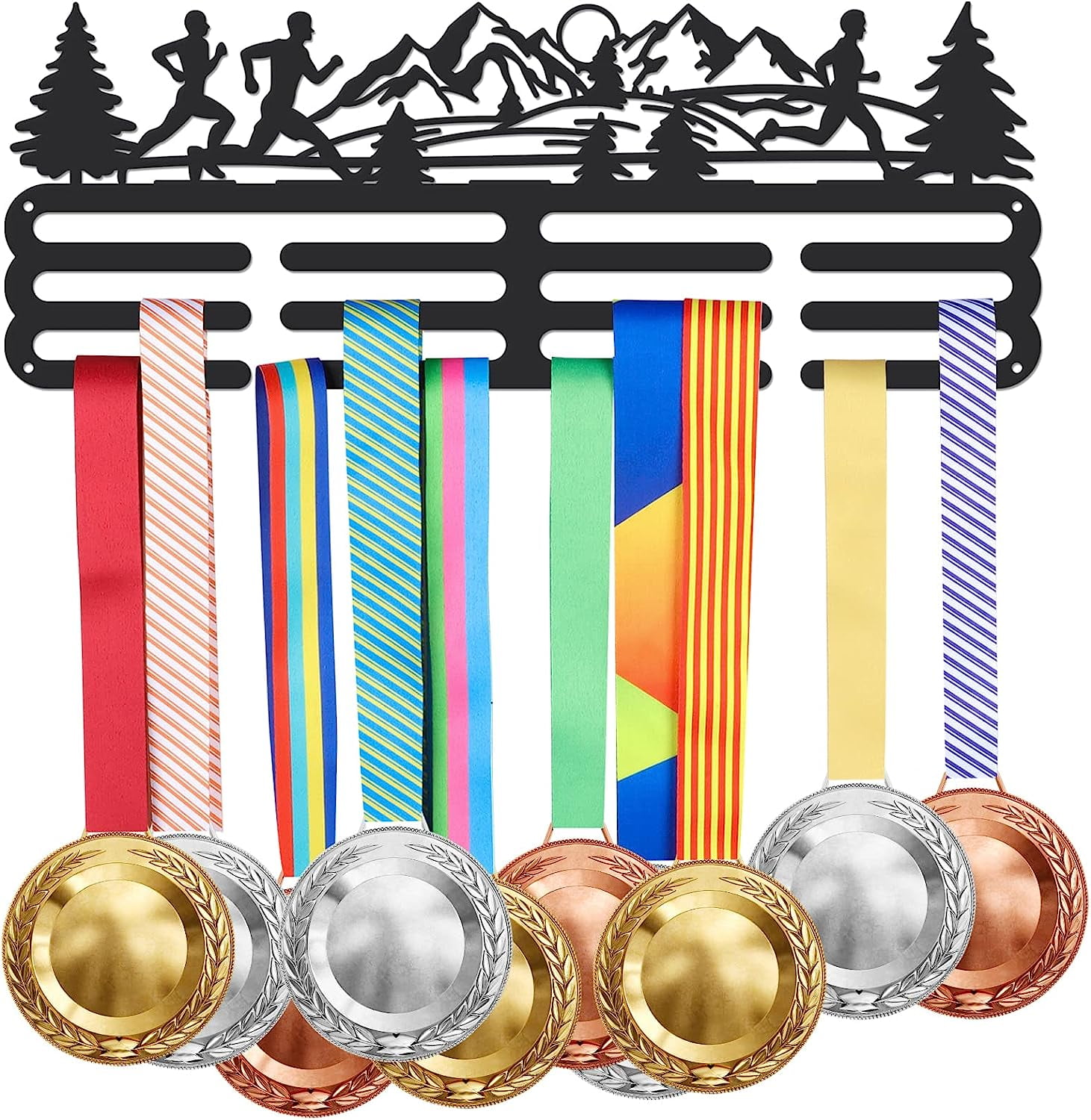 Running Medal Hanger Display Mountain Park Run Sports Medal Display Rack Iron Wall Mounted Hooks