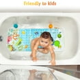 thumbnail image 4 of Bath Mat for Tub Non Slip, Machine Washable Anti Slip Cartoon Baby Bathtub Shower Mat with Drain Holes and Suction Cups for Toddler & Kids, 40 Inch x 16 Inch-Rectangular, Swimming Kids, 4 of 6