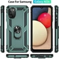 thumbnail image 6 of Galaxy A03S Case [ Grade 16ft Drop Tested] with HD Screen Protector,  Ring Holder Kickstand - Dark Green, 6 of 16