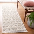 thumbnail image 2 of SAFAVIEH Urban Drew High Low Trellis with Fringe Runner Rug, Ivory, 2'2" x 10', 2 of 8