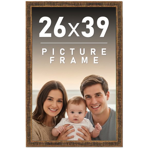 26x39 Frame Gold Picture Frame - Complete Modern Photo Frame Includes UV Acrylic Shatter Guard