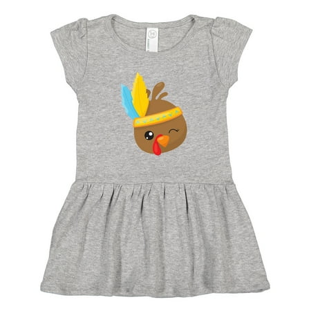 

Inktastic Thanksgiving Turkey Brown Turkey Feathers Gift Toddler Girl Dress