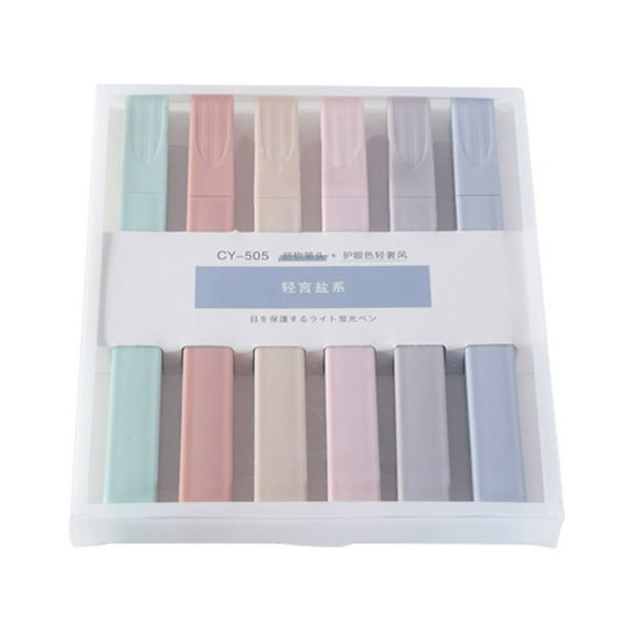 Catégorie de Produit Stylo 2 Ensemble d'Illuminateurs à Pointe Souple pour Étudiants - Marqueur de Couleur Grand Livre avec 6 Illuminateurs de Couleur et Encre 1 ml 6 Pcs