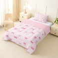 thumbnail image 2 of Erosebridal Cartoon Ribbon Twin Comforter Sets for Kid, Butterfly Knot Bedding Set, Pink, 2 Pieces, 2 of 6