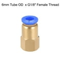 thumbnail image 3 of Push to Connect Tube Fitting,Adapter,6mm Tube OD x G1/8" Female Straight Pneumatic Connecter Pipe Fitting 8pcs, 3 of 5