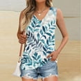 thumbnail image 2 of Youyipin Womens Tops Tank Tops Summer Sleeveless Henley Shirts Flowy Pleated V-Neck Tunics Tee Graphic Tees For Women Beach Vacation Clothes, 2 of 5