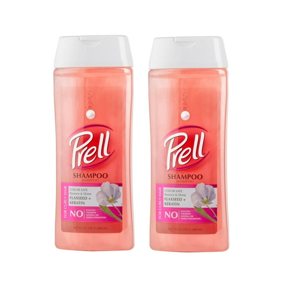 Prell Flaxseed   Keratin Color Safe Shampoo, Bounce & Shine for Curly Hair 13.5 fl.oz - 2 Pack